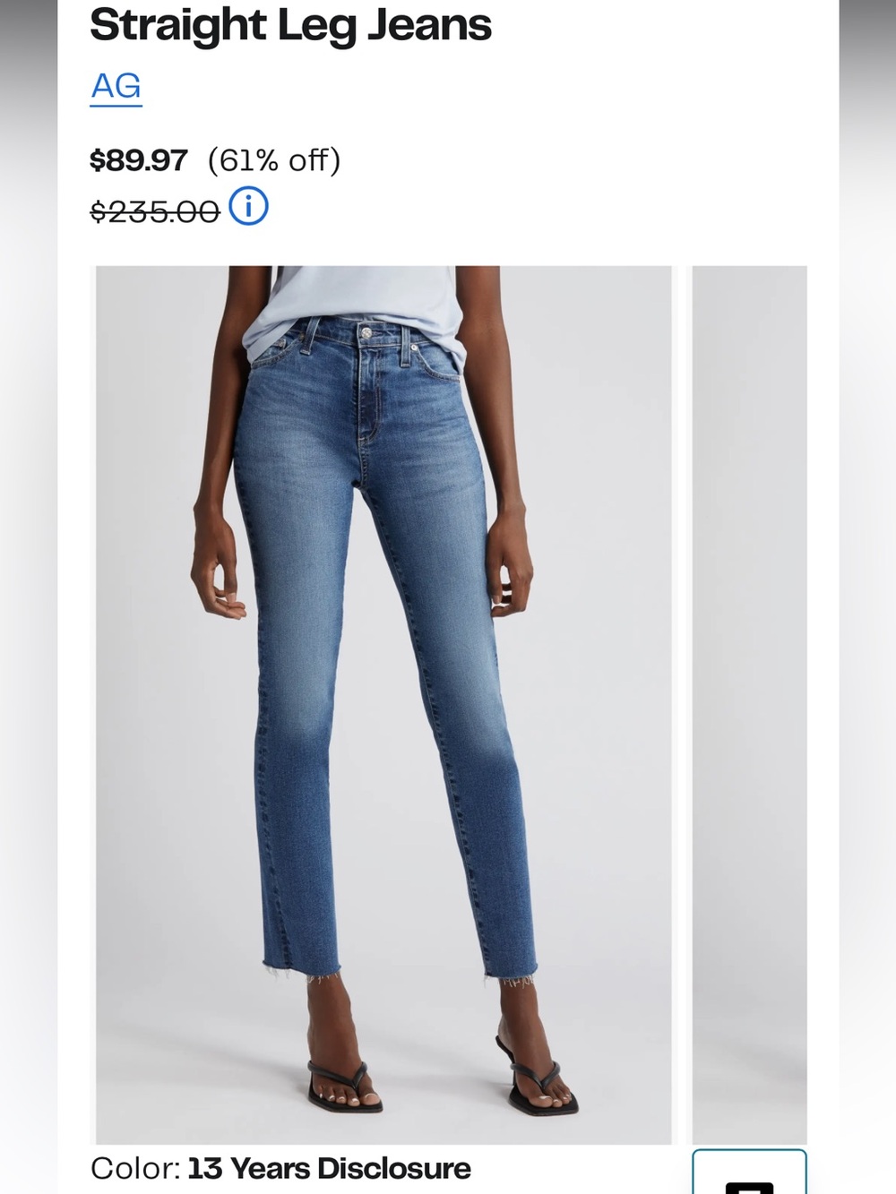 AG Adriano Goldschmied Straight Leg Jeans
